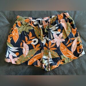 C&C California 100% Linen Floral Shorts Women's Large
